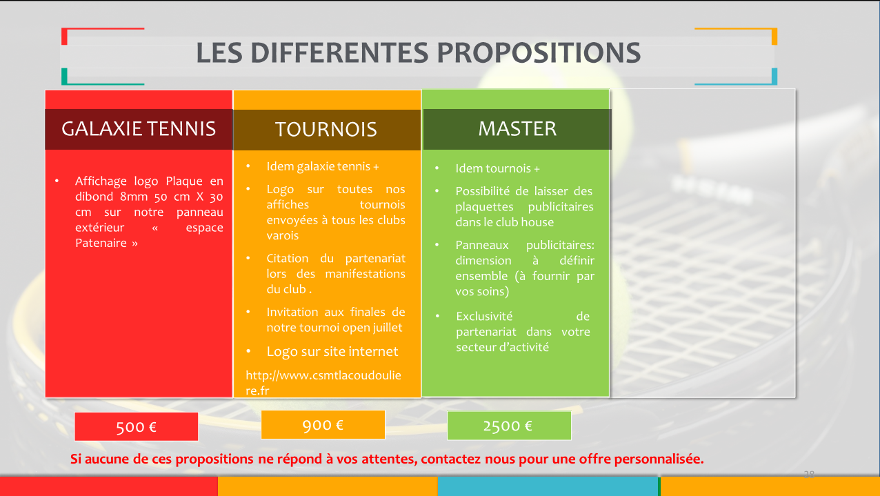 Propositions partenariat