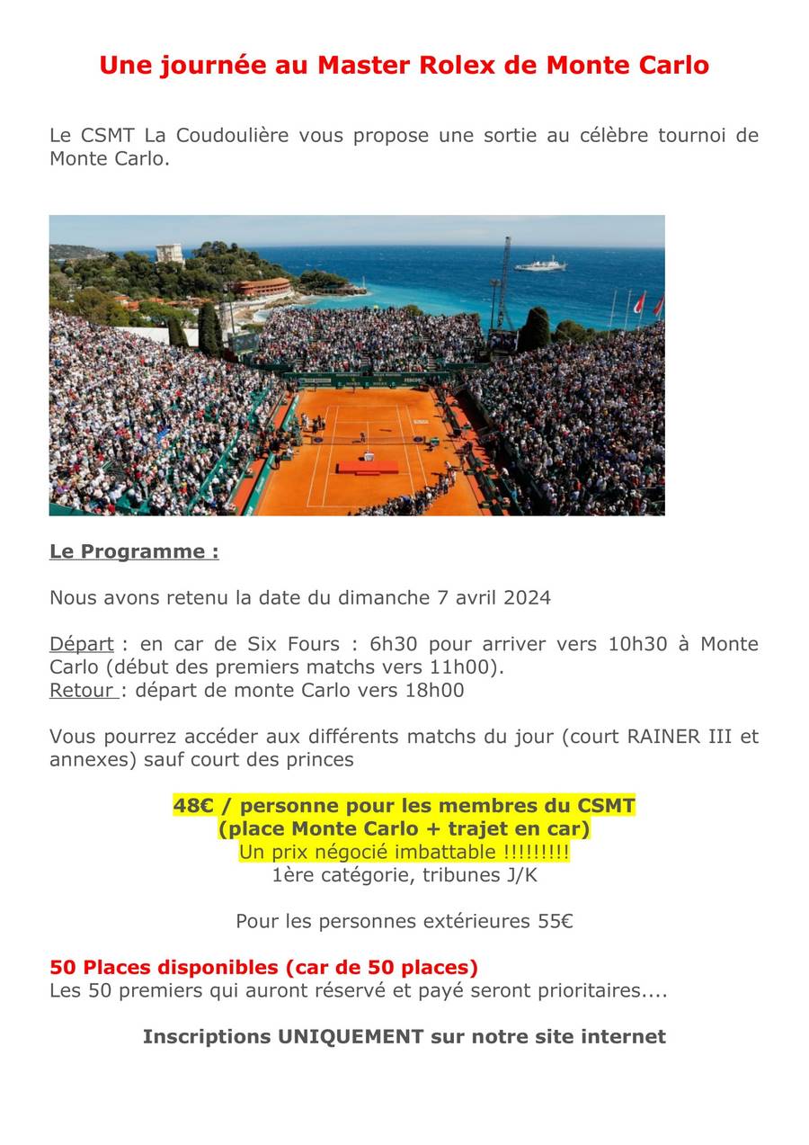 Affiche Une journee au Master Rolex de Monte Carlo 2024 1