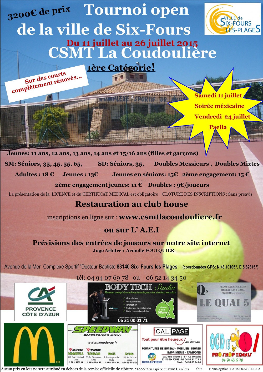 Affiche tournoi open 2015