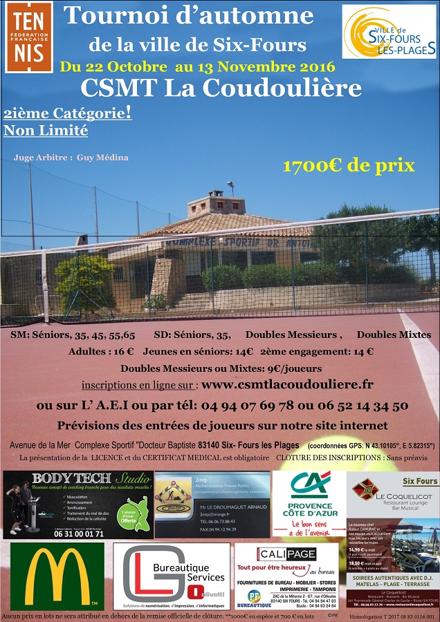 Affiche tournoi automne 2016