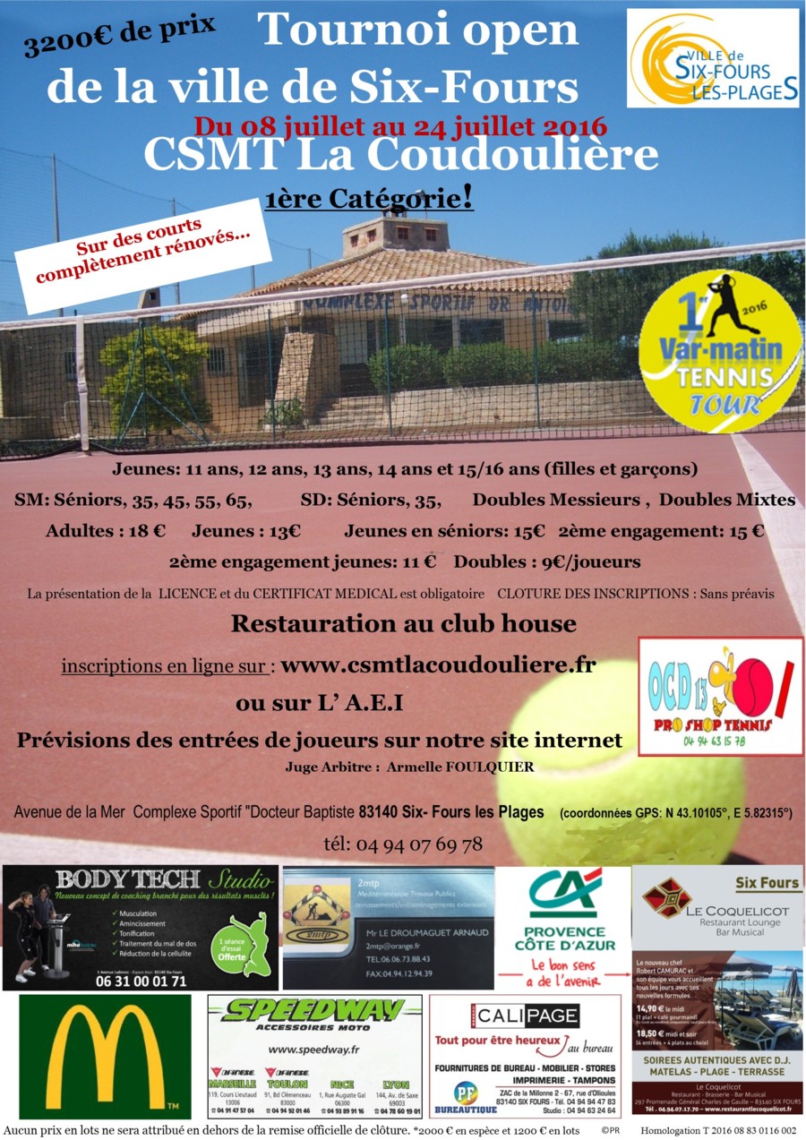 Affiche tournoi open 2016