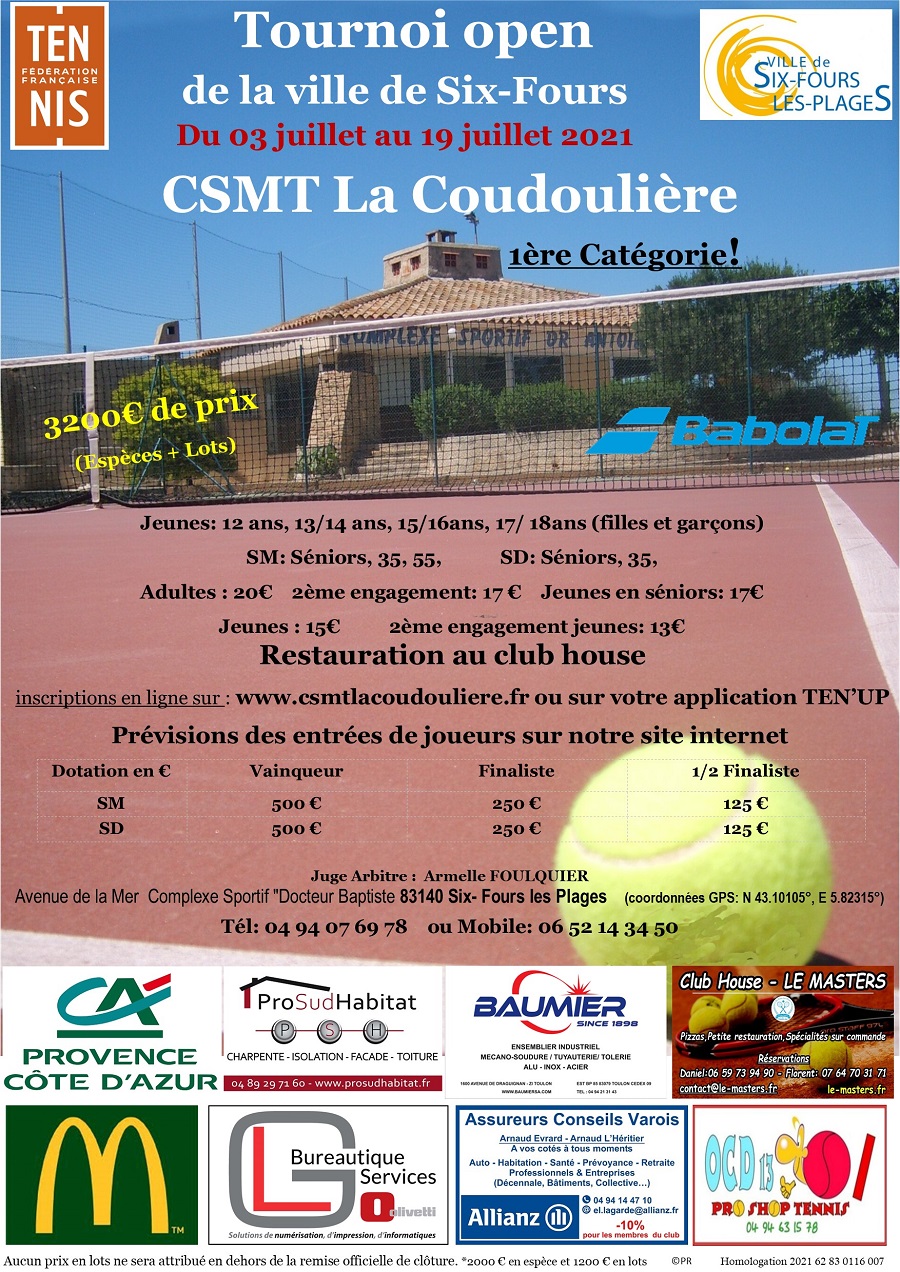 Affiche tournoi open 2021