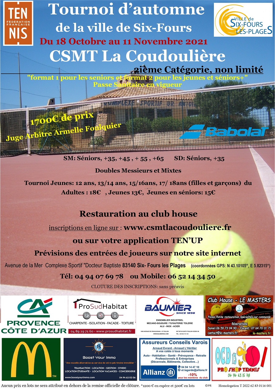 Affiche tournoi automne 2020