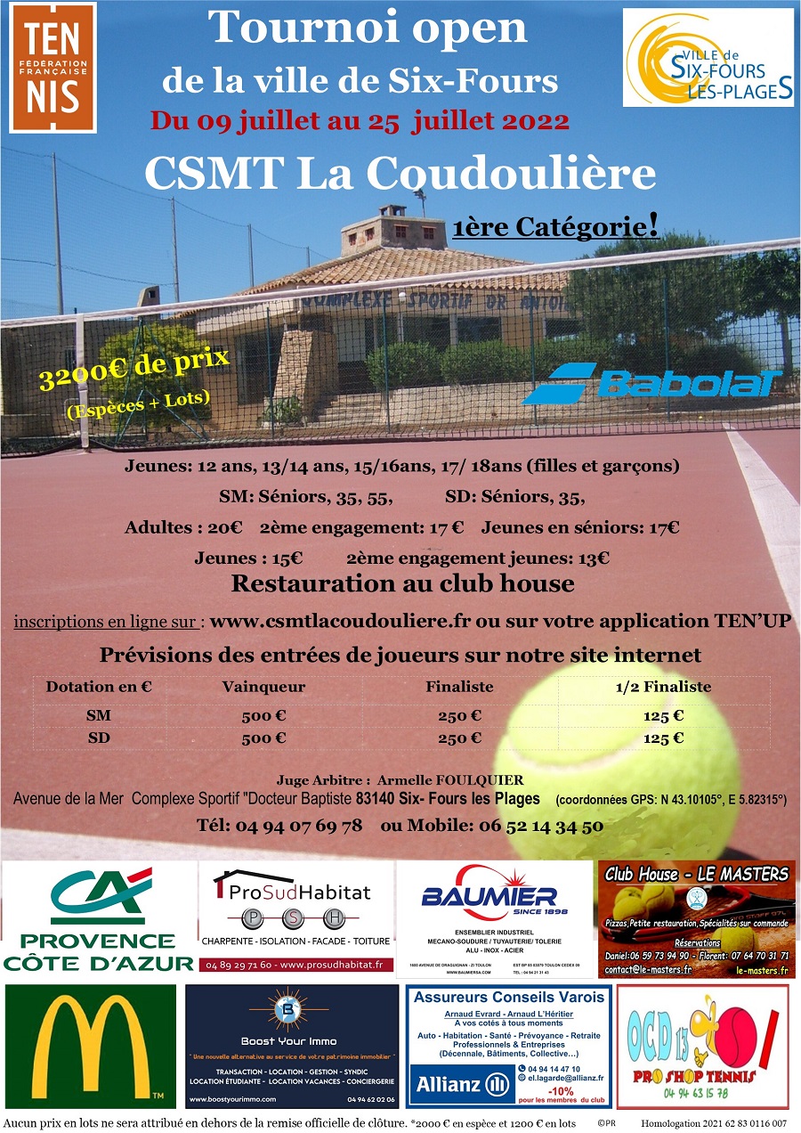 Affiche tournoi open 2021