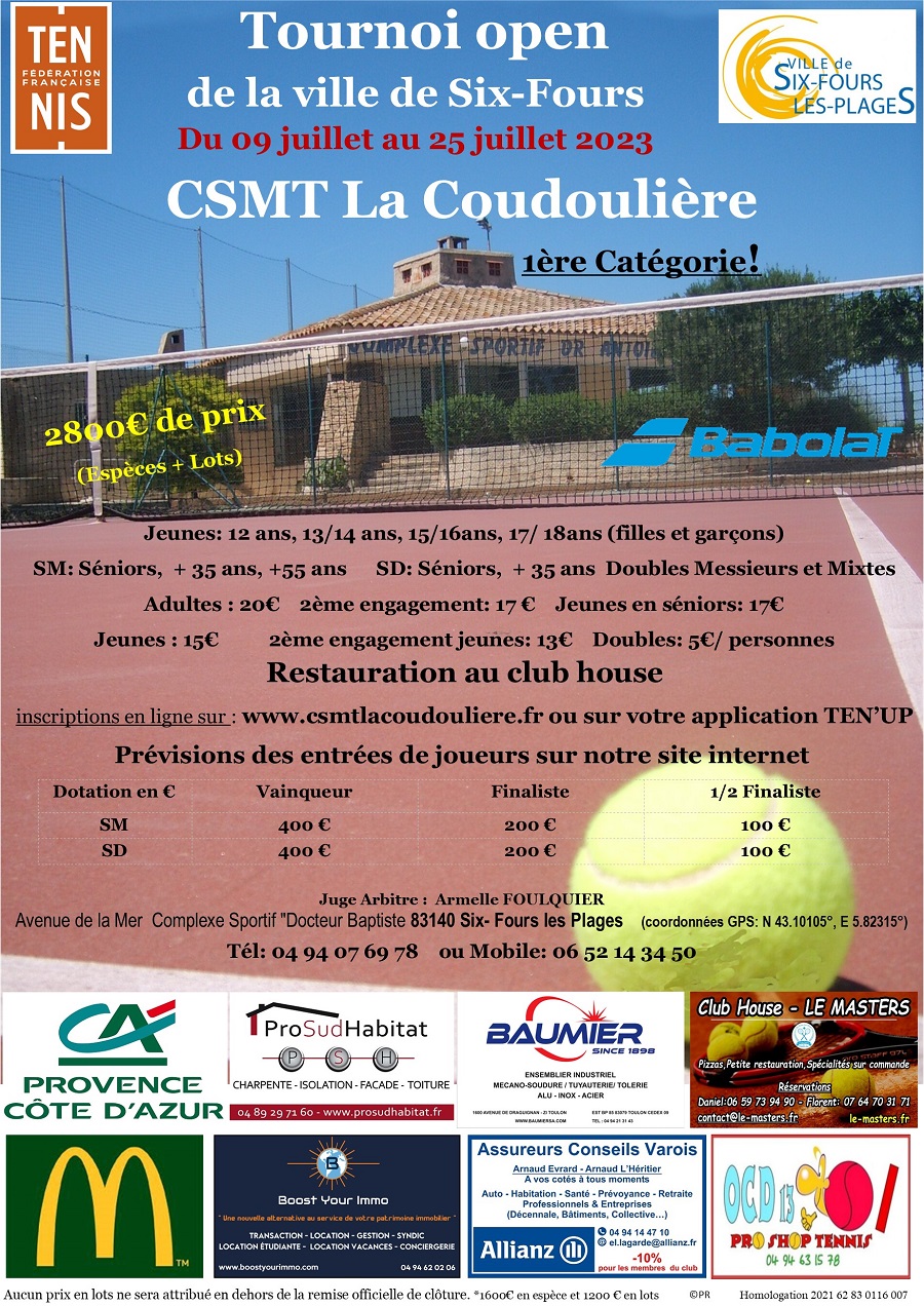 Affiche tournoi open 2021